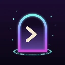 Planeshift app icon: a glowing arch with a prompt chevron.
